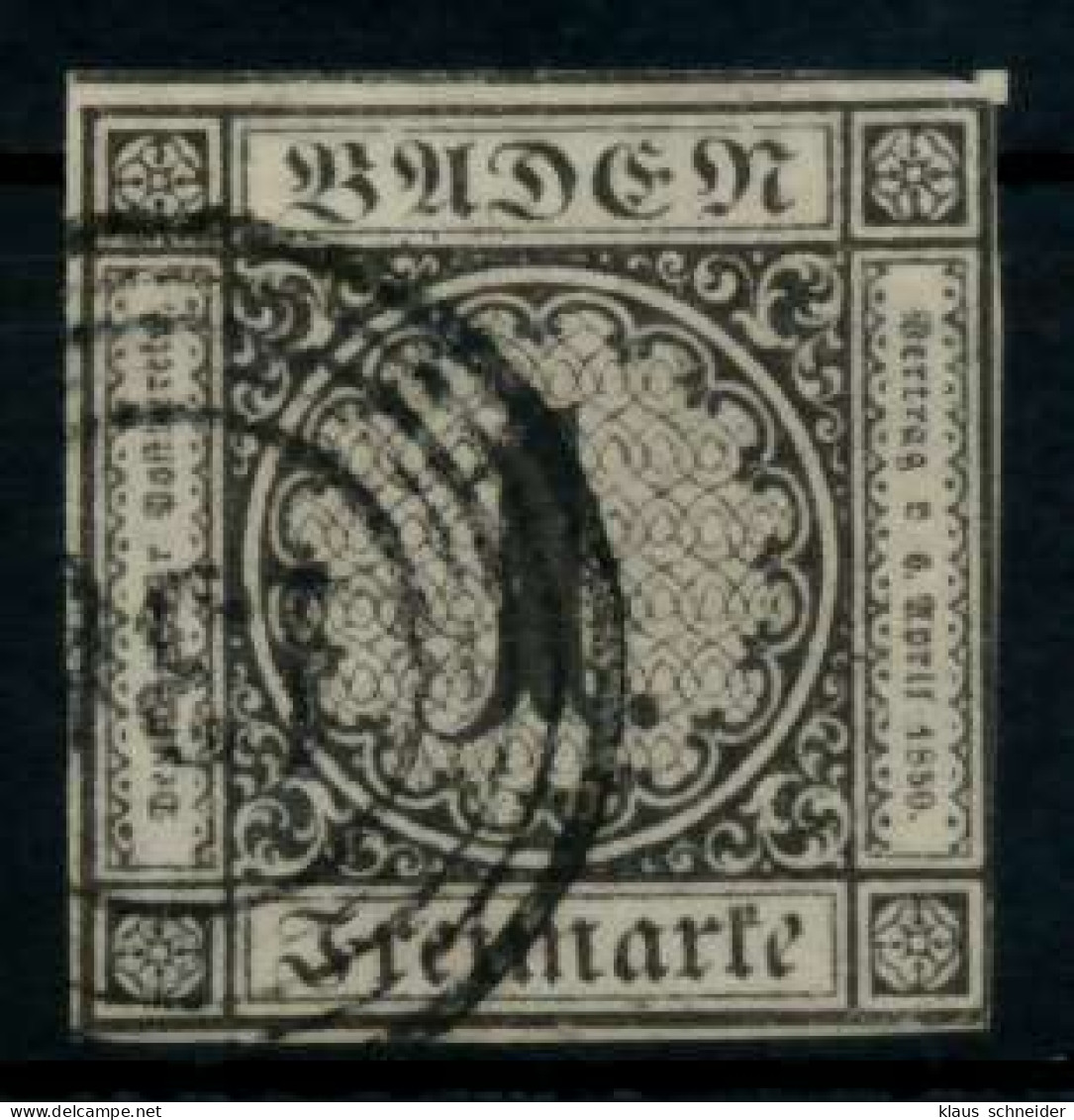 BADEN AUSGABEN VON 1851 - 1858 Nr 5 Gestempelt X7449DA - Usati