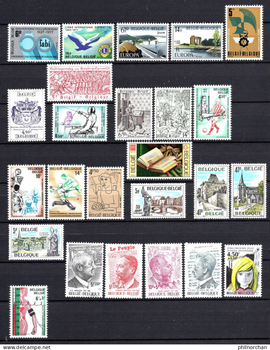 Belgique 1977,1978,1979  Neufs**  TB 54 Timbres Différents  7 €    (cote 45,15 €, 54 Valeurs) - Ongebruikt