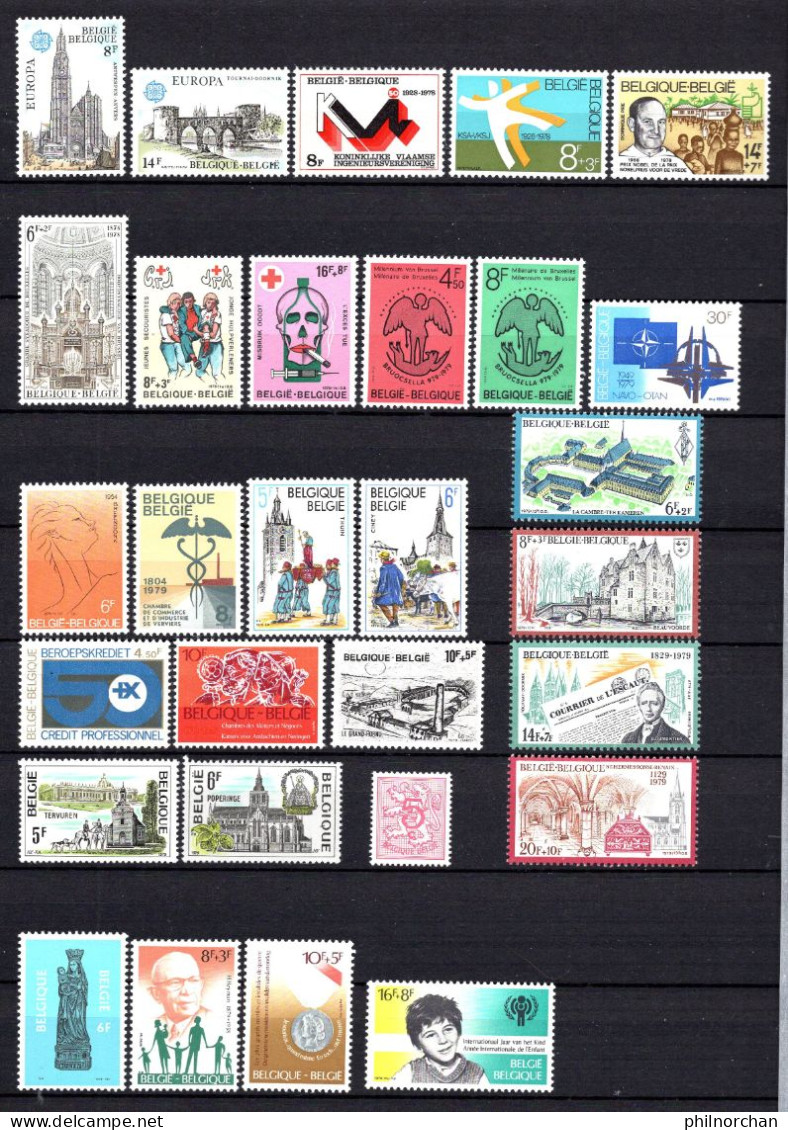 Belgique 1977,1978,1979  Neufs**  TB 54 Timbres Différents  7 €    (cote 45,15 €, 54 Valeurs) - Nuovi