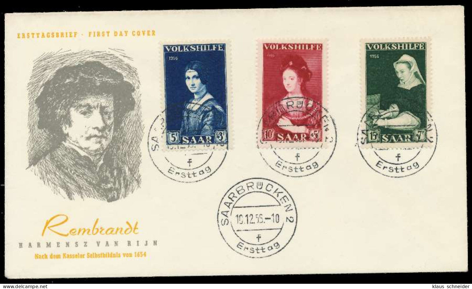 SAARLAND 1956 Nr 376-378 BRIEF FDC X78DC72 - Lettres & Documents