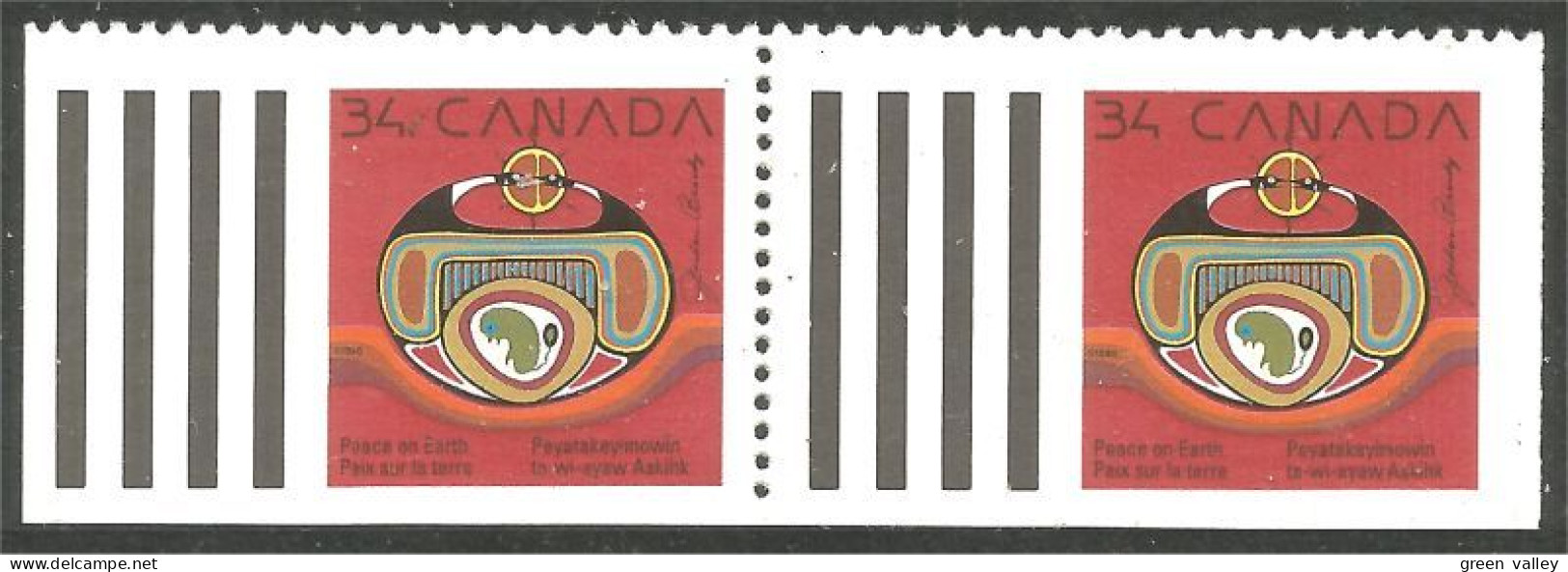 Canada Noel Christmas 1990 Paix Peace MNH ** Neuf SC (C12-97cprb) - Navidad