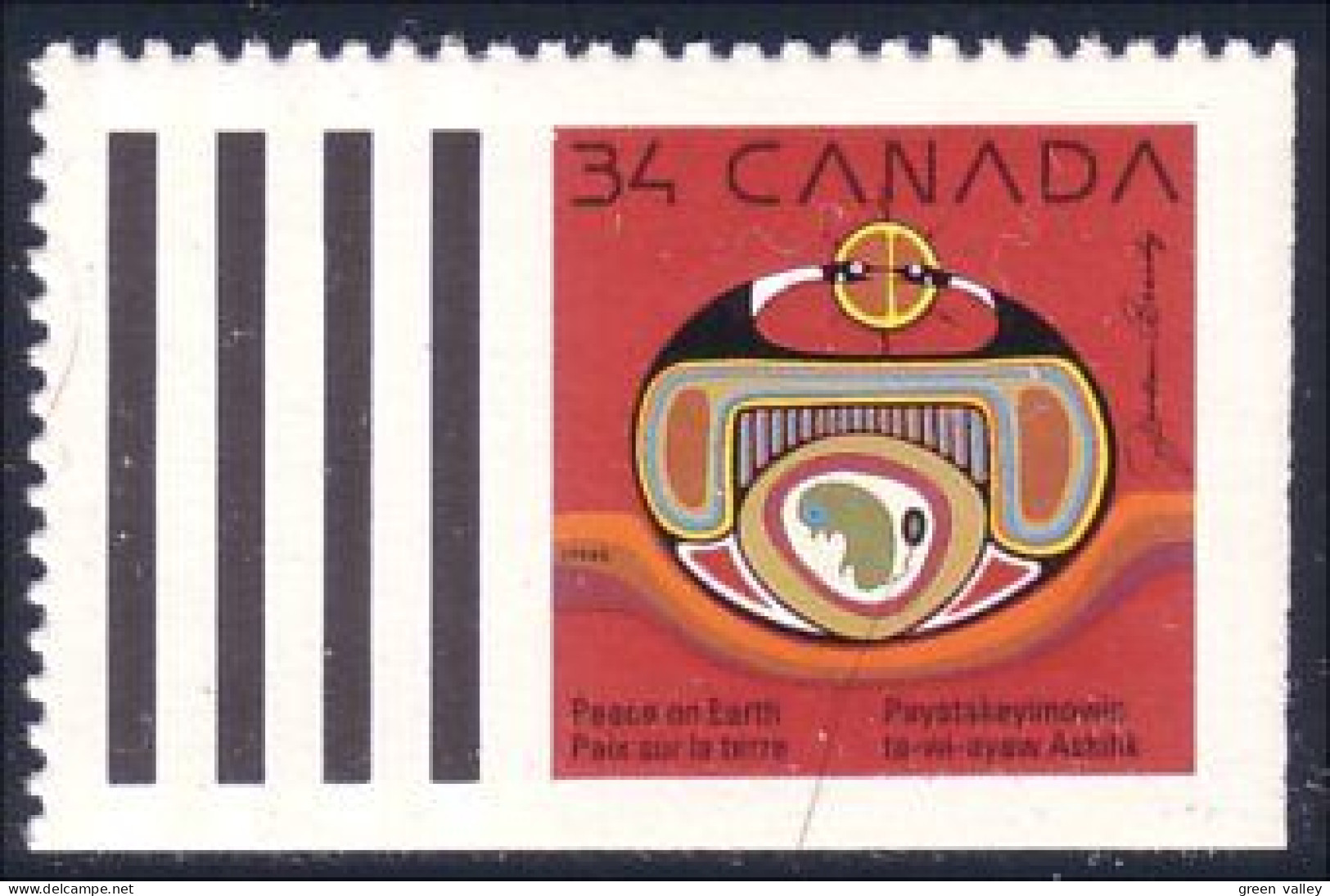Canada Noel Christmas 1990 Paix Peace MNH ** Neuf SC (C12-97cda) - Unused Stamps