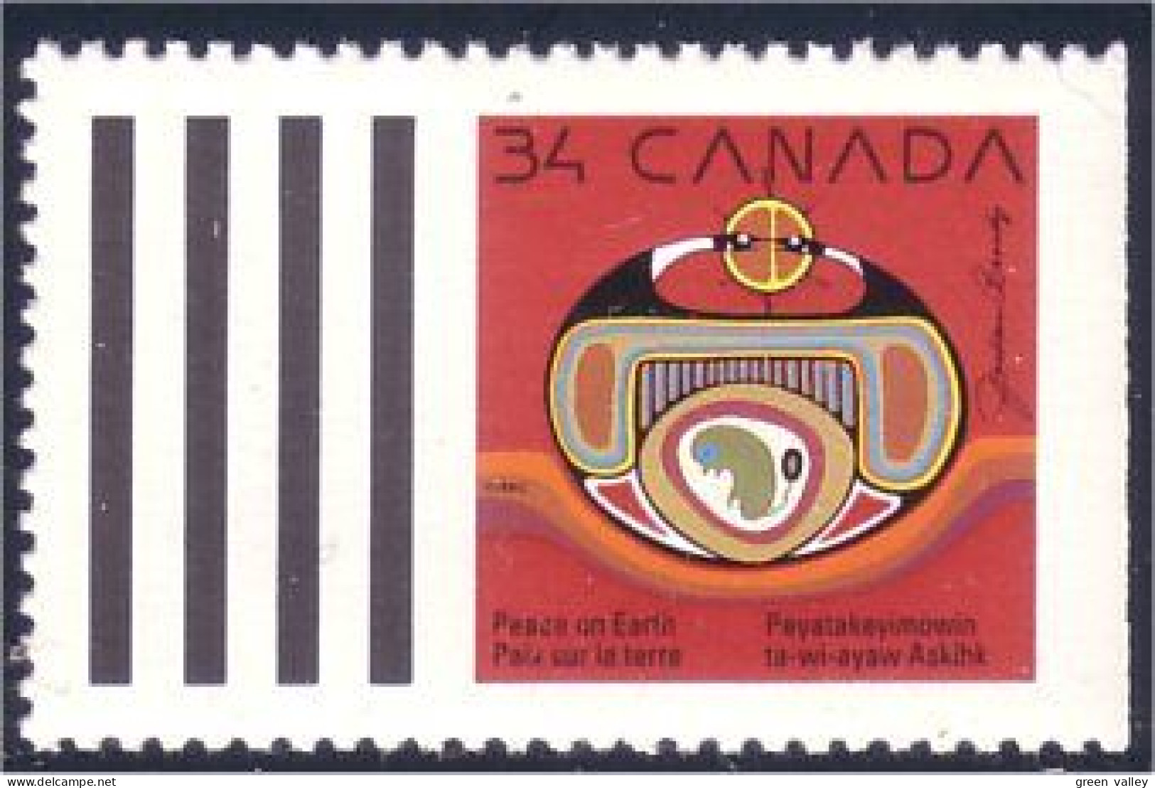 Canada Noel Christmas 1990 Paix Peace MNH ** Neuf SC (C12-97db) - Christmas