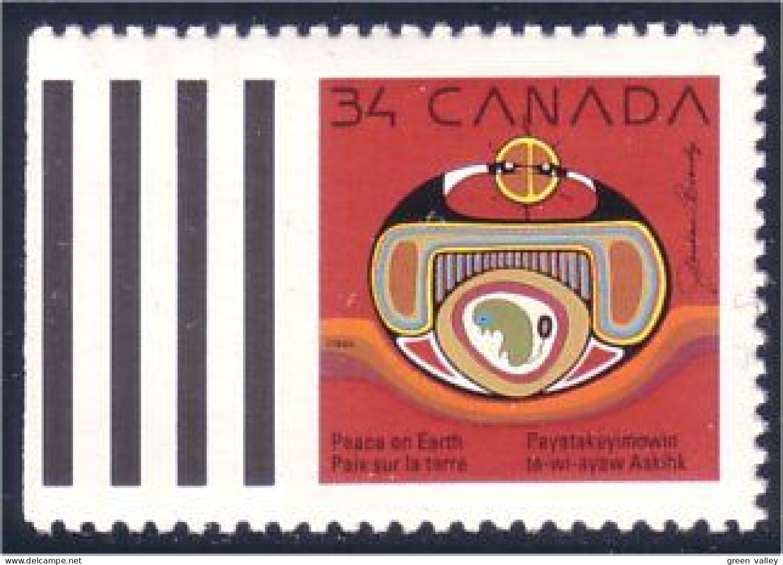 Canada Noel Christmas 1990 Paix Peace MNH ** Neuf SC (C12-97ga) - Unused Stamps