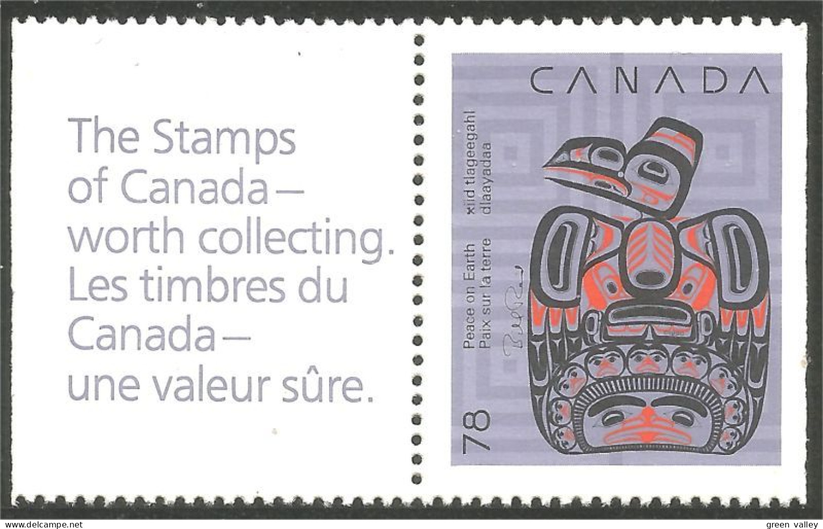 Canada Noel Christmas 1990 Sculpture Inuit MNH ** Neuf SC (C12-96asdta) - Unused Stamps