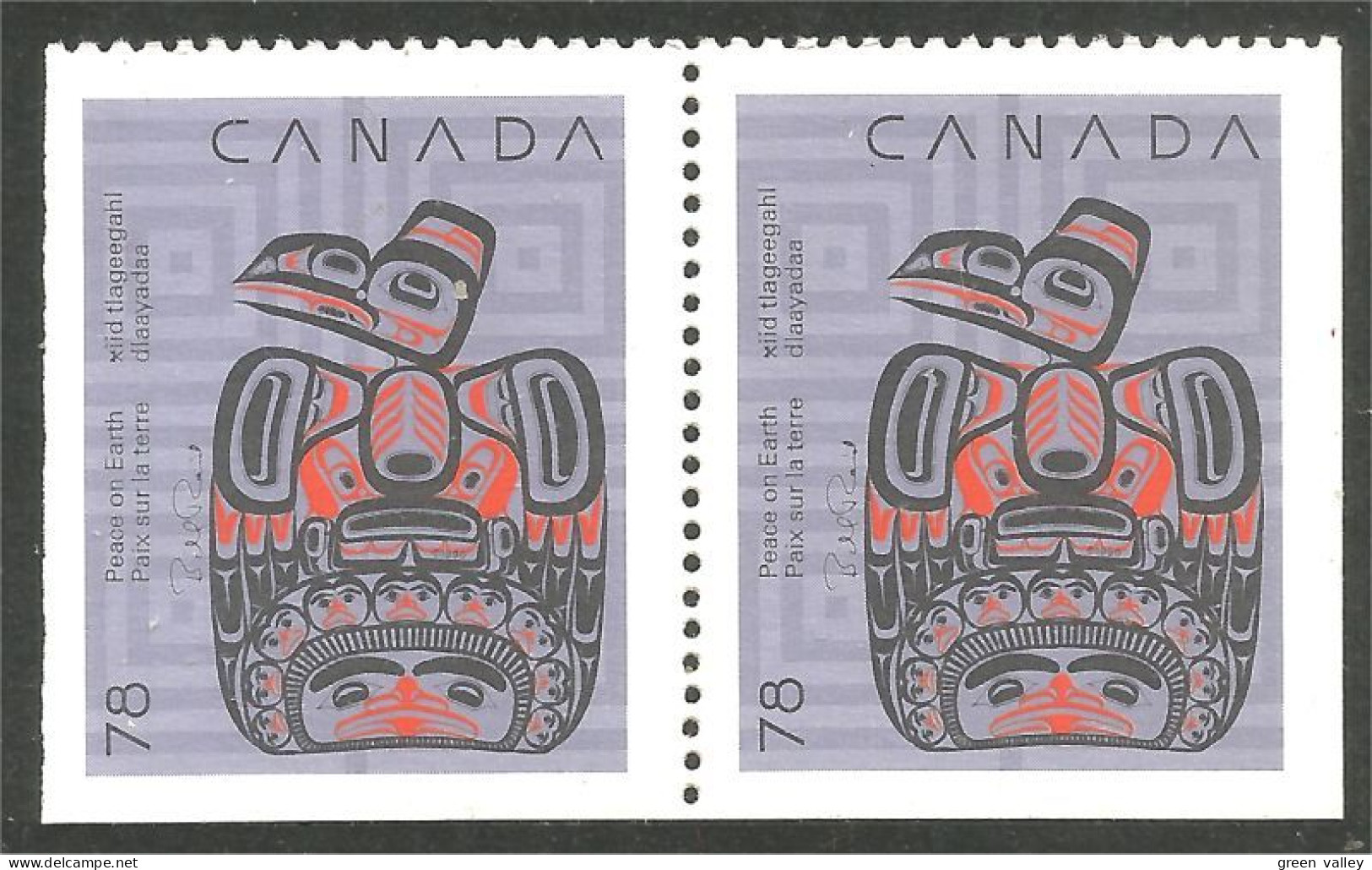 Canada Noel Christmas 1990 Sculpture Inuit MNH ** Neuf SC (C12-96ascpra) - Ungebraucht