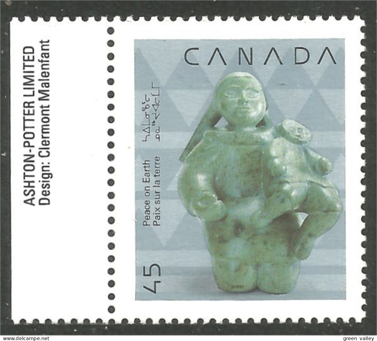 Canada Noel Christmas 1990 Sculpture Inuit MNH ** Neuf SC (C12-95gta) - Neufs