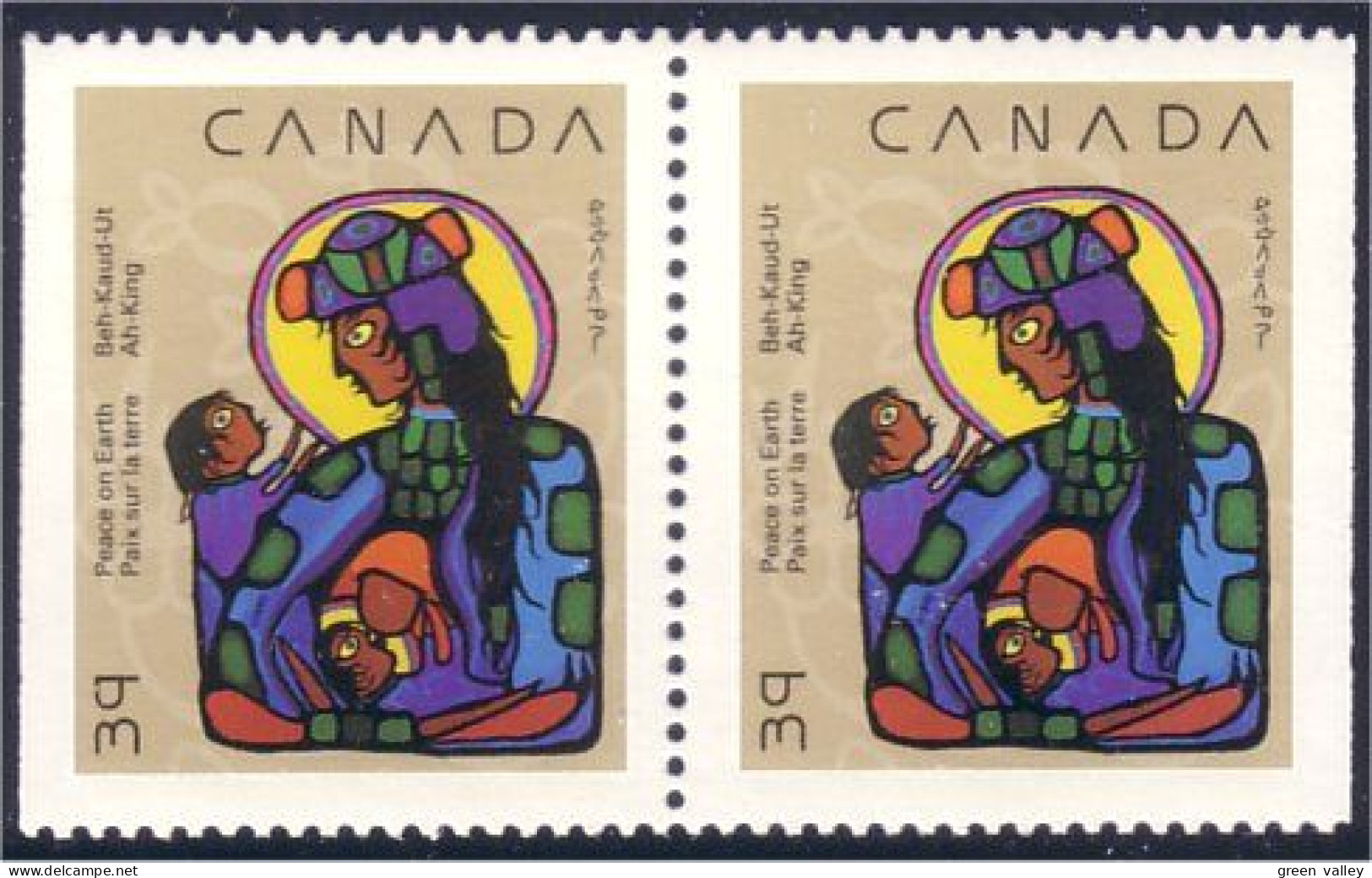 Canada Noel Christmas 1990 Vierge Et Enfant Madonna Child MNH ** Neuf SC (C12-94asprb) - Weihnachten