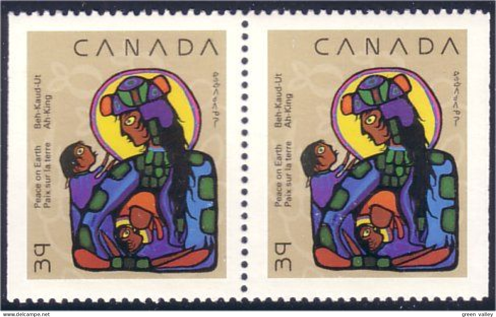 Canada Noel Christmas 1990 Vierge Et Enfant Madonna Child MNH ** Neuf SC (C12-94asprb) - Noël