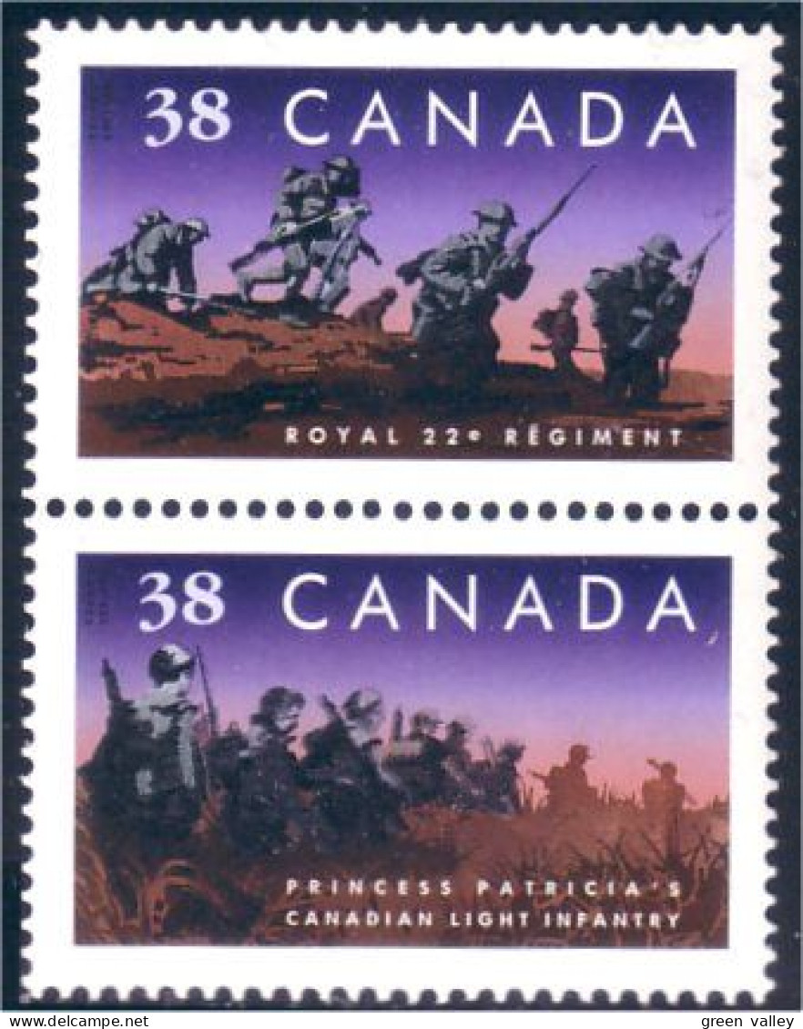 Canada Regiments Infanterie Infantry Regiments Se-tenant MNH ** Neuf SC (C12-50ab) - Militares