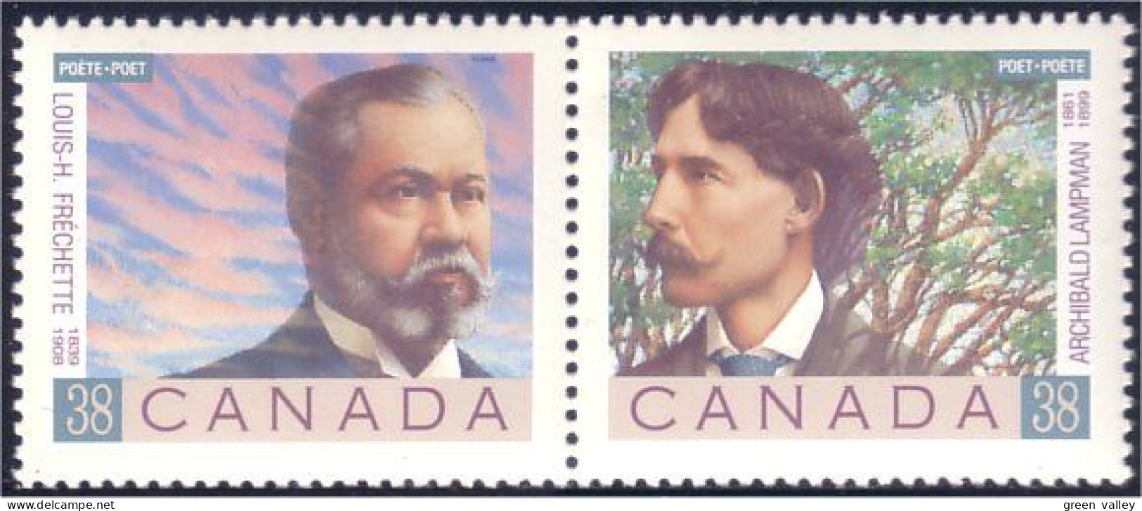 Canada Poetes Poets Se-tenant Pair MNH ** Neuf SC (C12-44aa) - Schriftsteller