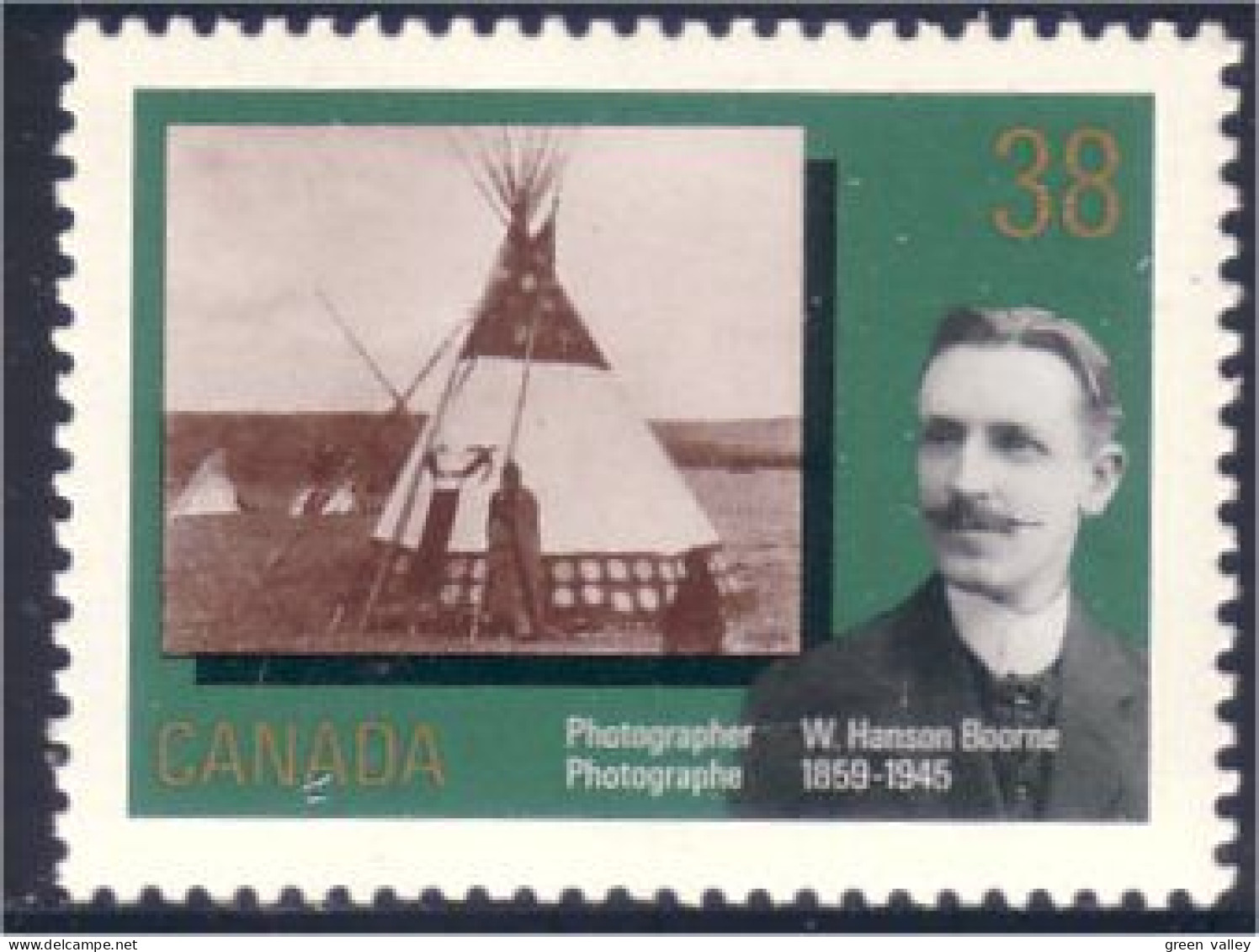 Canada Photographie W. Hanson Boone Indians Teepee Photography MNH ** Neuf SC (C12-38a) - Ongebruikt