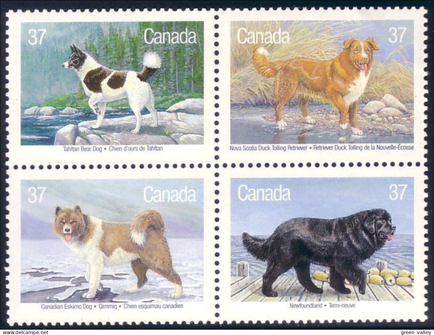 Canada Dogs Chiens Se-tenant MNH ** Neuf SC (C12-20ac) - Honden