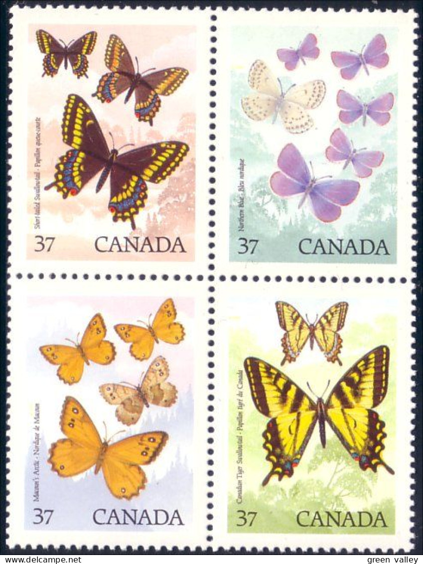 Canada Papillons Butterflies Schmetterlinge Farfalas Mariposas Se-tenant MNH ** Neuf SC (C12-13ac) - Other & Unclassified