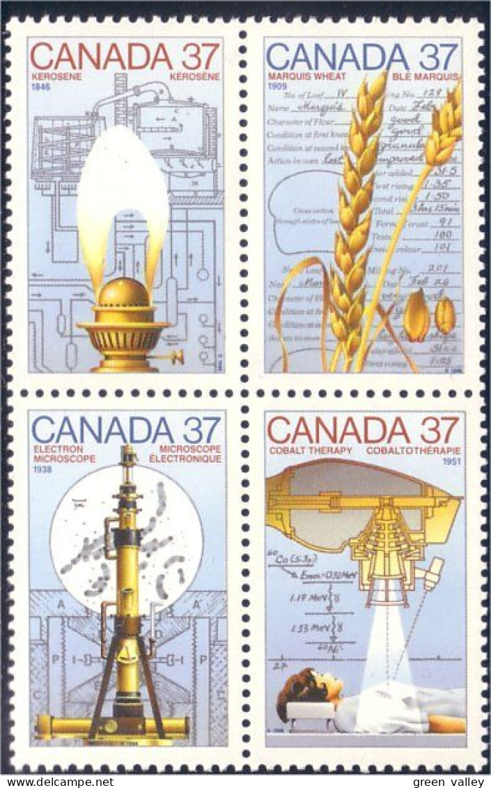 Canada Kerosene Wheat Ble Cobalt Microscope Se-tenant MNH ** Neuf SC (C12-09aa) - Ungebraucht