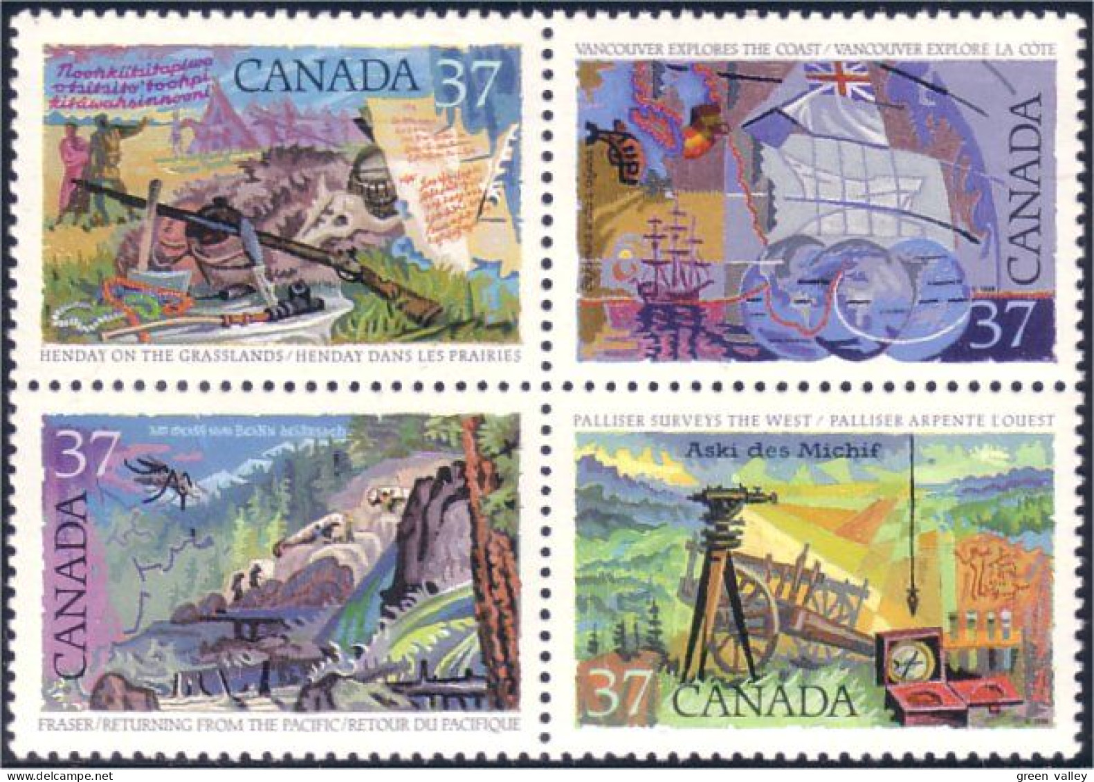 Canada Explorers Se-tenant MNH ** Neuf SC (C12-02ac) - Geografía