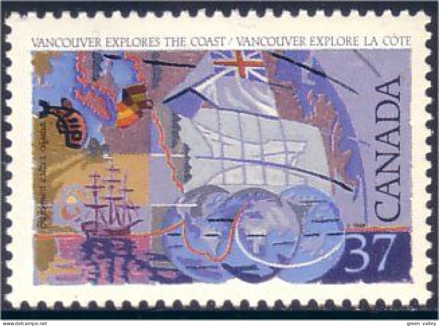 Canada George Vancouver Drapeau Flag MNH ** Neuf SC (C12-00b) - Timbres