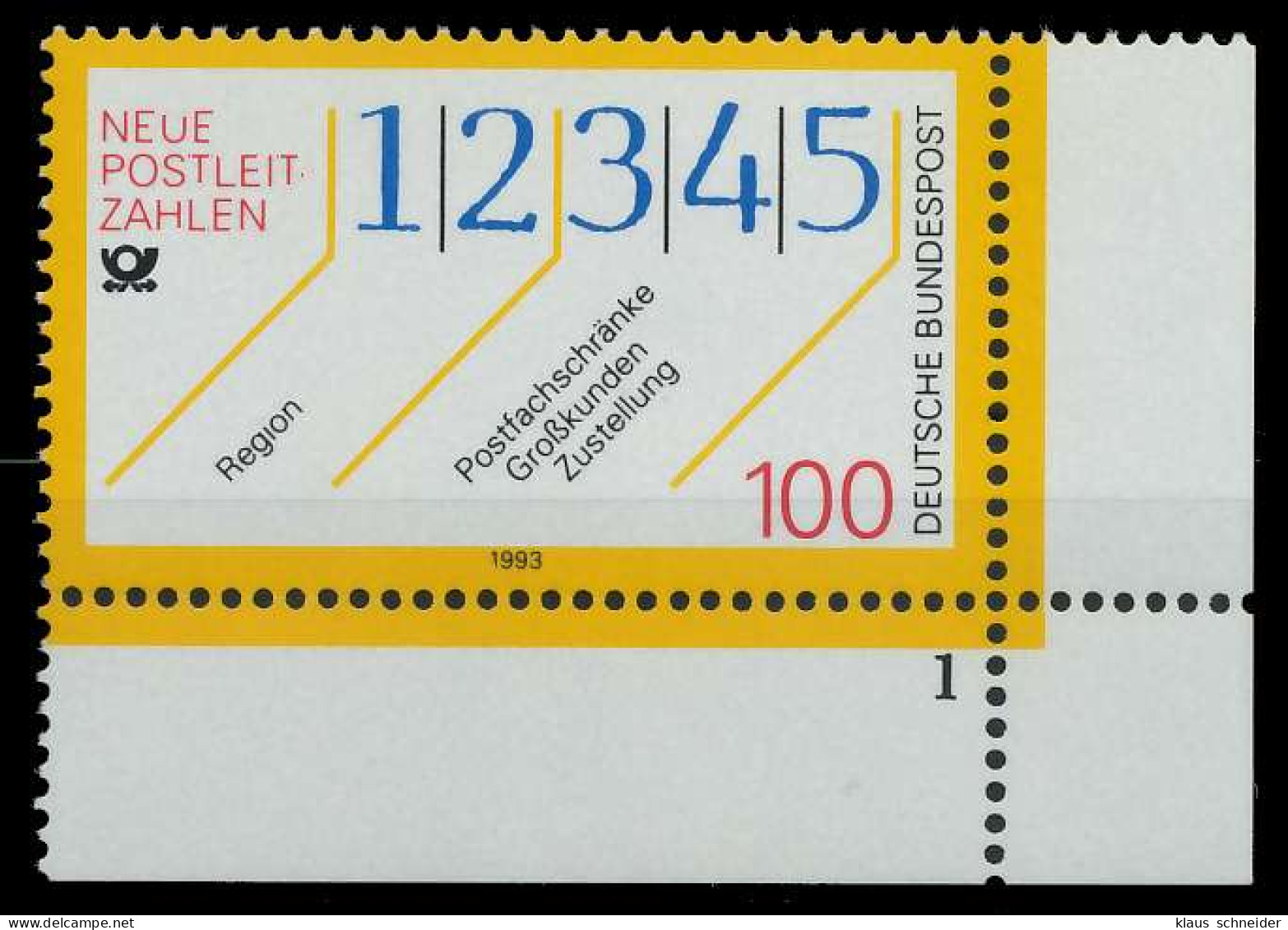 BRD 1993 Nr 1659 Postfrisch FORMNUMMER 1 X7E2102 - Nuovi