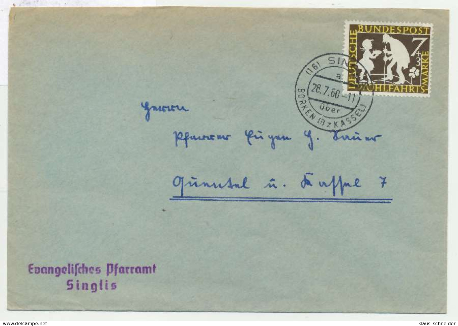 BRD 1959 Nr 322 BRIEF EF X7E666A - Lettres & Documents