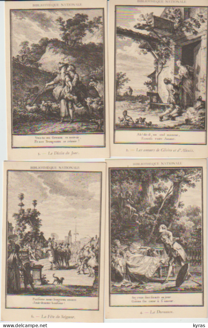 Bibliothèque Nle. Pochette 23 Cpa (N° 2 à N° 24) LES CHANSONS DE LABORDE . Collection 1 . Illustr. MOREAU Le JEUNE ) - Sonstige & Ohne Zuordnung