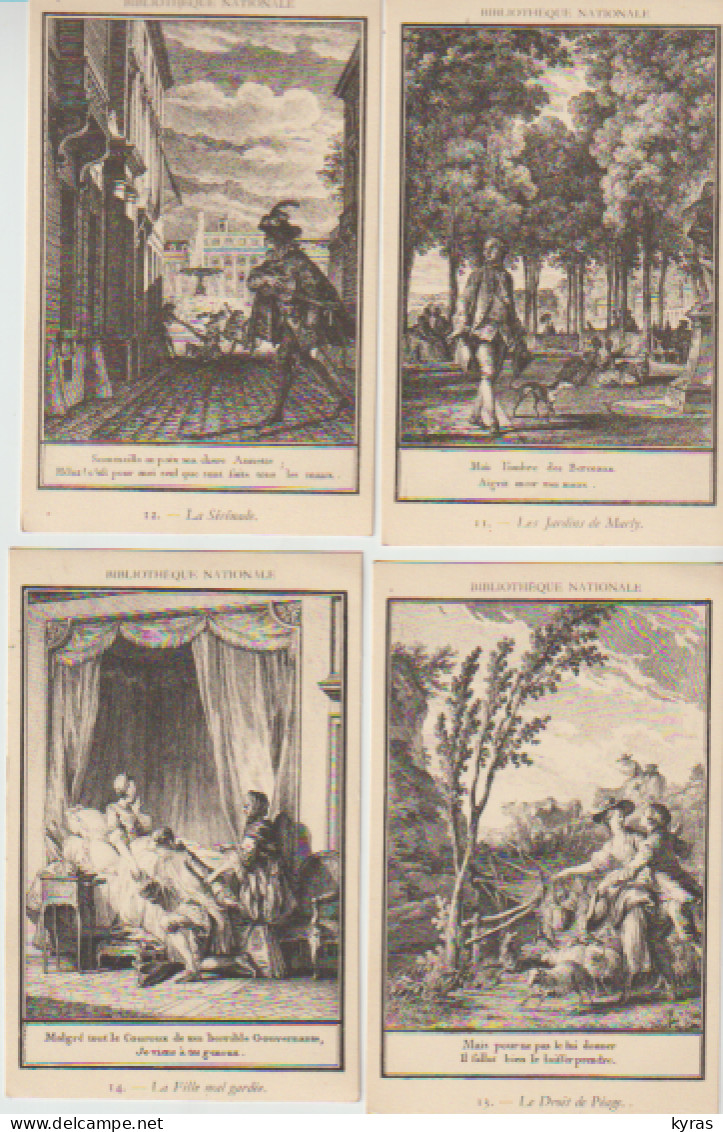 Bibliothèque Nle. Pochette 23 Cpa (N° 2 à N° 24) LES CHANSONS DE LABORDE . Collection 1 . Illustr. MOREAU Le JEUNE ) - Other & Unclassified