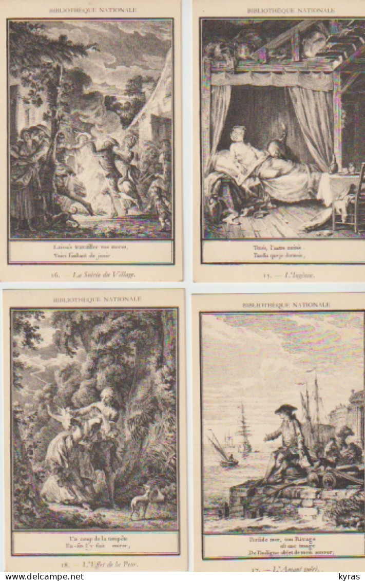 Bibliothèque Nle. Pochette 23 Cpa (N° 2 à N° 24) LES CHANSONS DE LABORDE . Collection 1 . Illustr. MOREAU Le JEUNE ) - Altri & Non Classificati