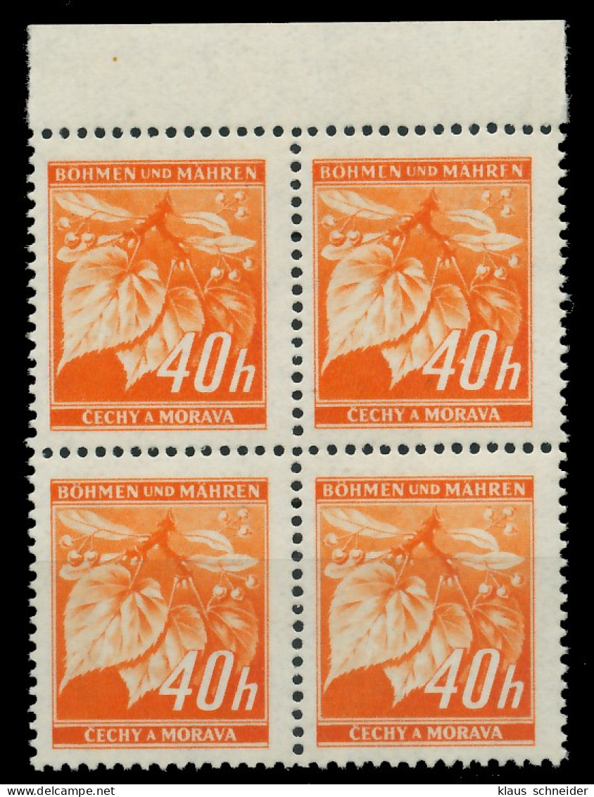 BÖHMEN MÄHREN 1939-1940 Nr 38 Postfrisch VIERERBLOCK OR X826A0A - Ungebraucht