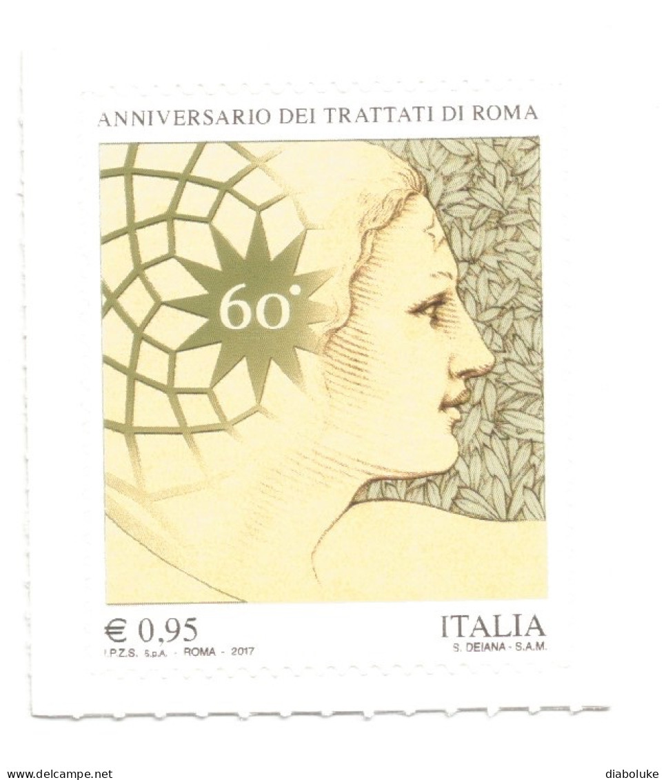 (REPUBBLICA ITALIANA) 2017, TRATTATI DI ROMA - Francobollo Nuovo MNH** - 2011-20: Neufs