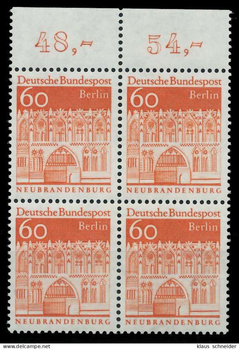 BERLIN DS D-BAUW. 2 Nr 278 Postfrisch VIERERBLOCK ORA X8F9276 - Unused Stamps