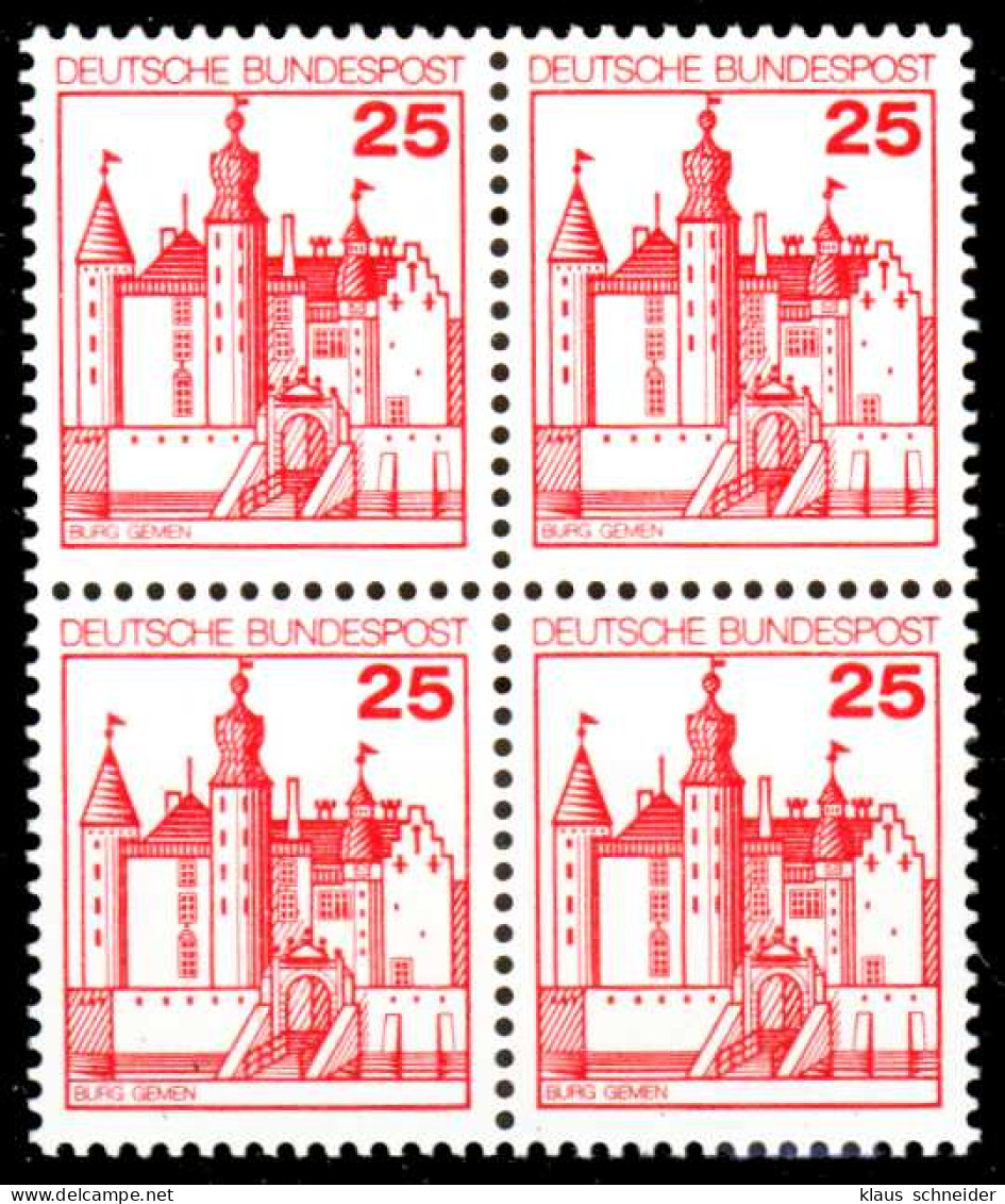 BRD DS BURGEN U. SCHLÖSSER Nr 996 Postfrisch VIERERBLOC S98870A - Unused Stamps