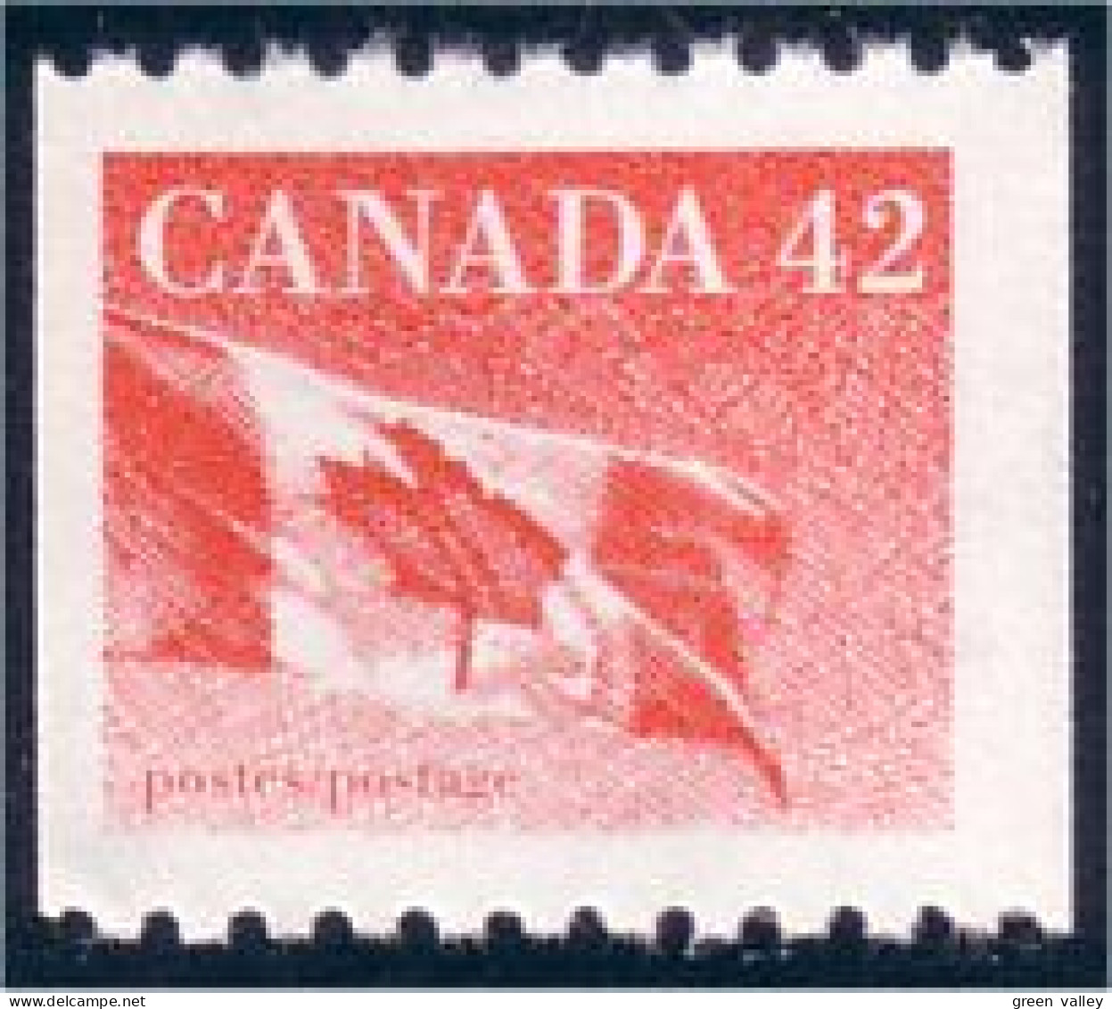 Canada 42c Drapeau Flag MNH ** Neuf SC (C13-94b) - Timbres