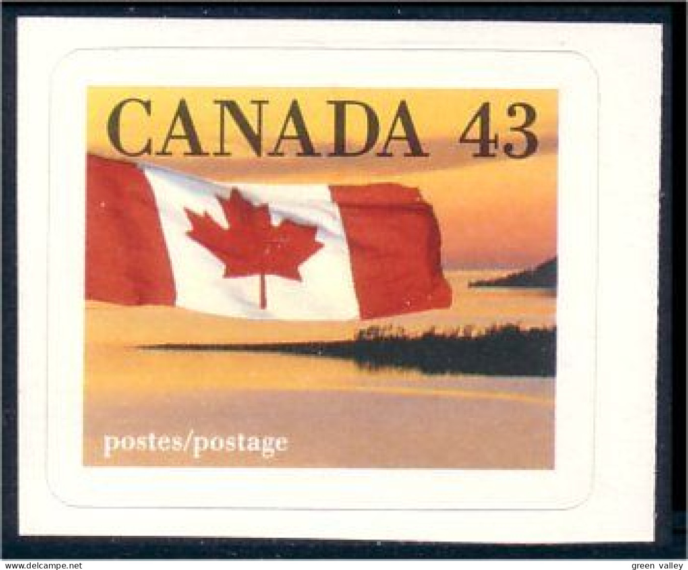 Canada 43c Drapeau Flag Over Shoreline Adhesive MNH ** Neuf SC (C13-89a) - Nuovi