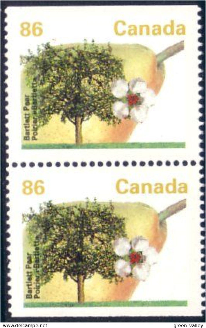 Canada Poire Bartlett Pear Perf 13.1 Se-tenant Pair MNH ** Neuf SC (C13-72icspb) - Otros & Sin Clasificación