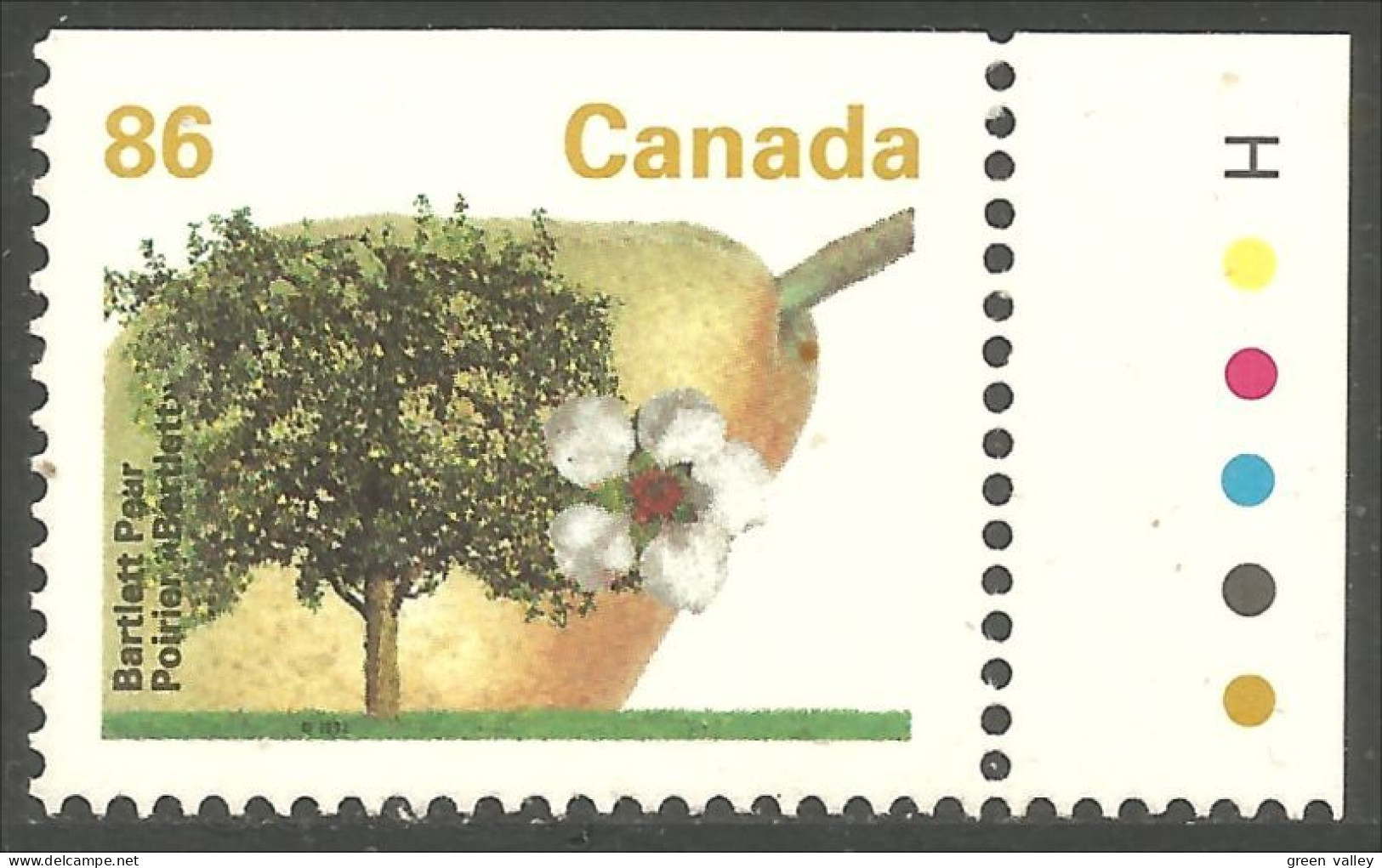 Canada Poire Bartlett Pear Perf 13.1 Block Couleurs MNH ** Neuf SC (C13-72icshpc) - Nuovi