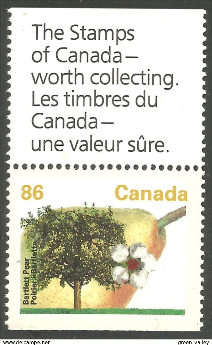 Canada Poire Bartlett Pear Collection Timbres MNH ** Neuf SC (C13-72ablbl-collb) - Fruits