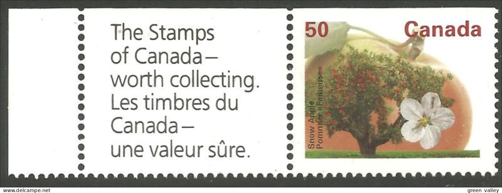 Canada Pomme Fameuse Snow Apple Collection Timbres MNH ** Neuf SC (C13-65ashlbl-coll) - Neufs