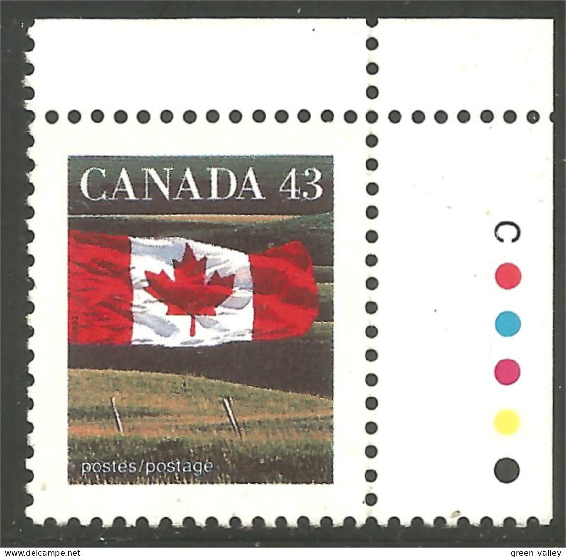 Canada Drapeau Flag Plate Block Coin Perf 14.5 Leigh-Martin MNH ** Neuf SC (C13-59cp) - Ungebraucht