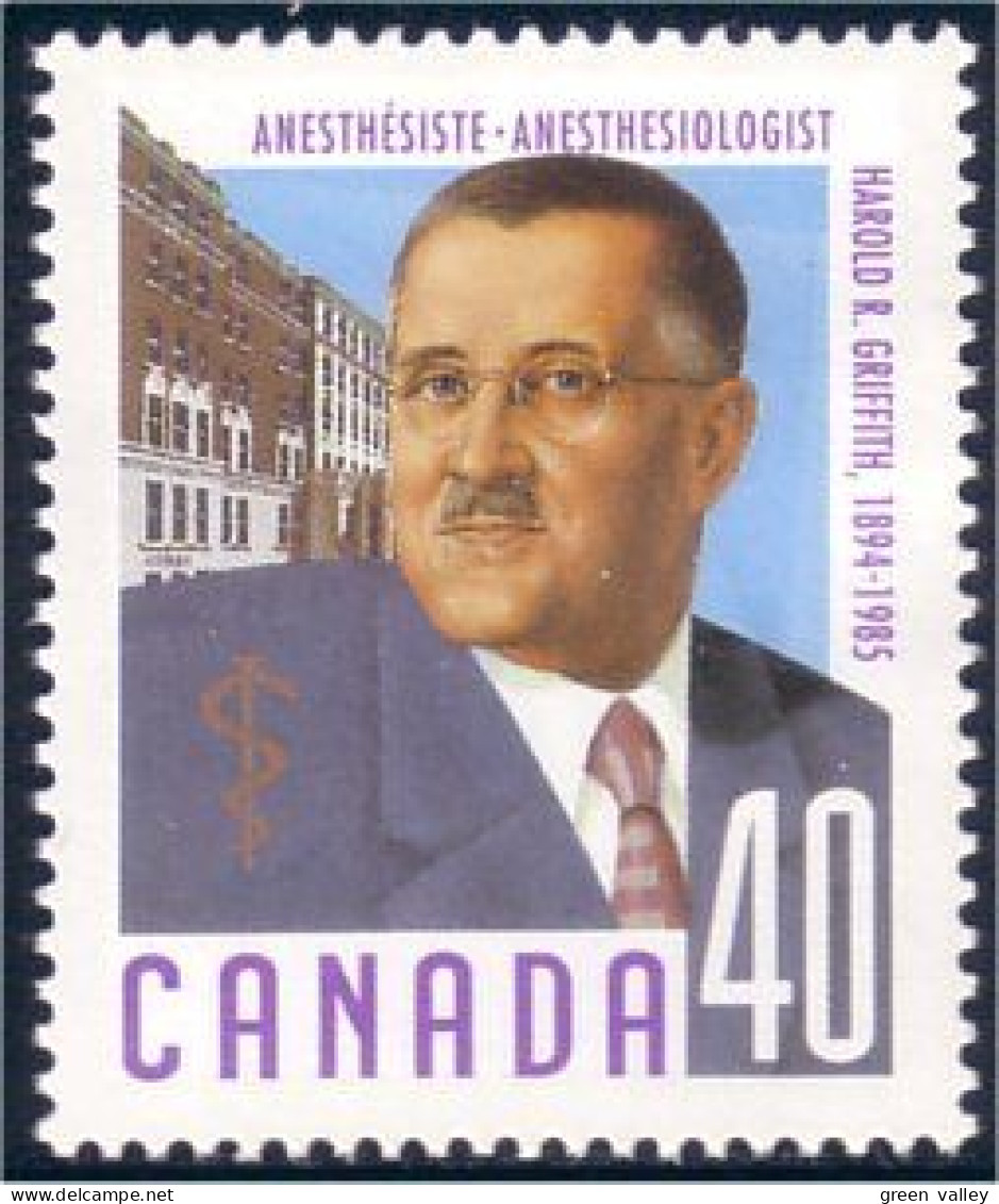 Canada Doctor Harold Griffith Anesthesiste Anesthesiologist MNH ** Neuf SC (C13-05a) - Nuovi