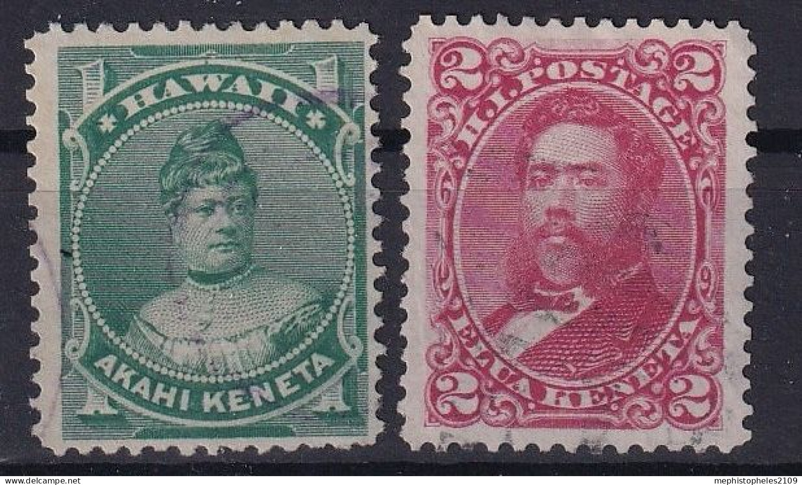 HAWAII 1883/86 - Canceled - Sc# 42, 43 - Hawai