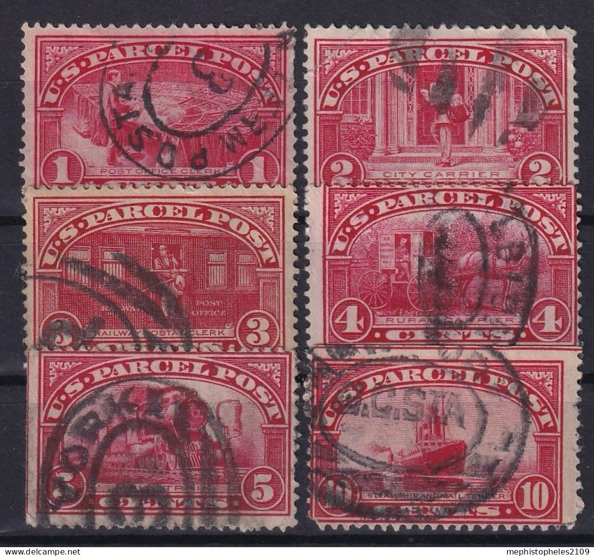 USA 1913 - Canceled - Sc# Q1-Q6 - Parcel Post - Paquetes & Encomiendas