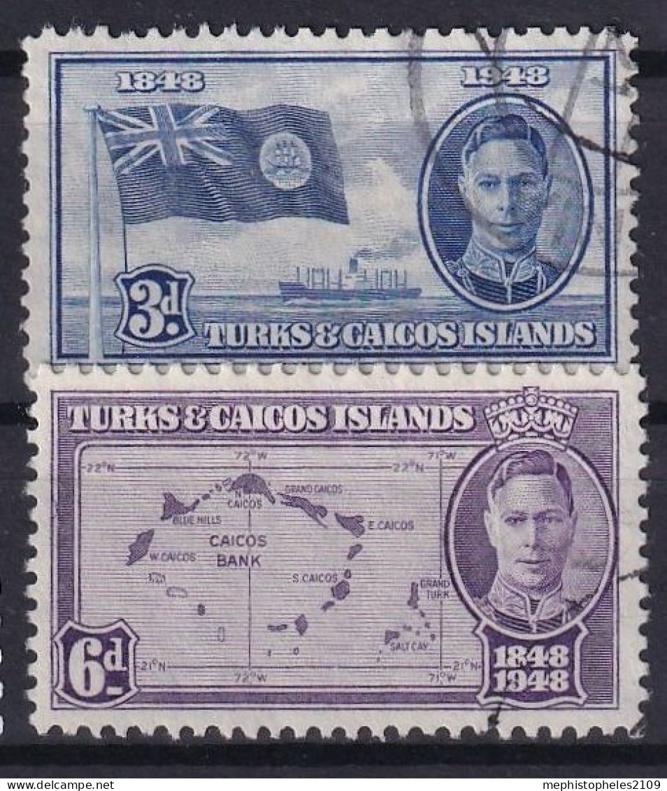 TURKS & CAICOS ISLANDS 1948- Canceled - Sc# 96, 97 - Turks & Caicos