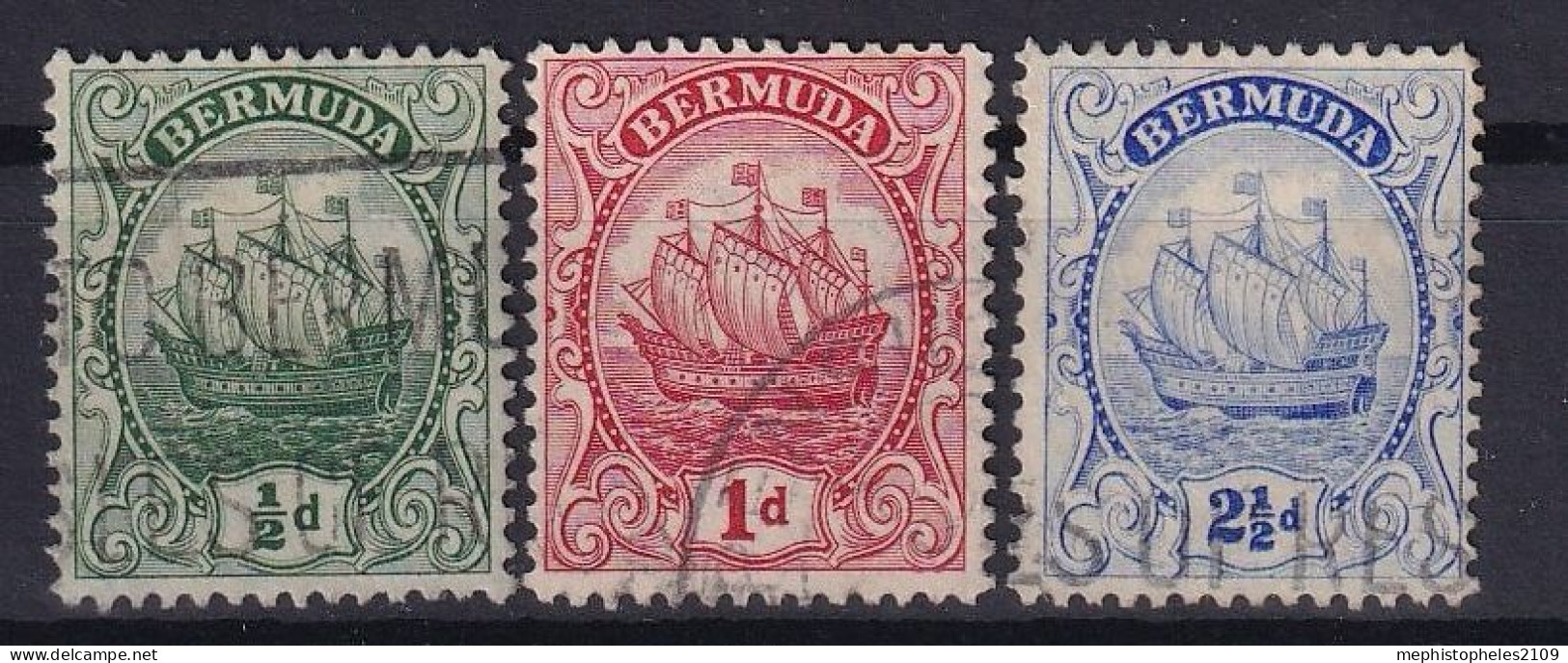 BERMUDA 1922 - Canceled - Sc# 82, 83, 87 - Bermudas