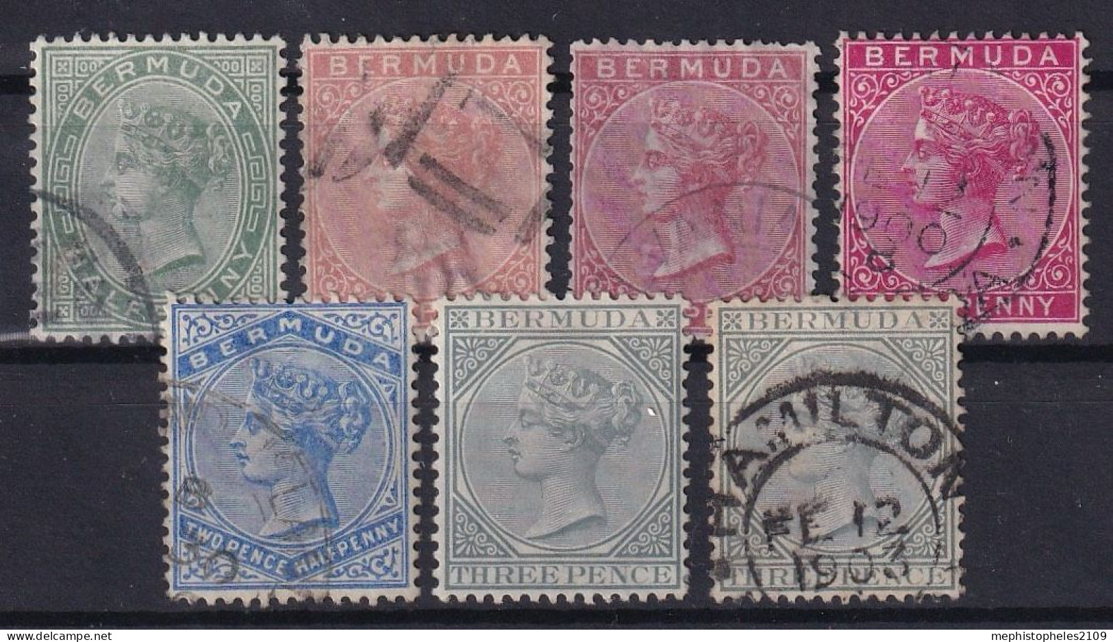 BERMUDA 1880 - Canceled/MLH - Sc# 18, 19a, 19b, 19c, 22, 23, 23 - Bermudes