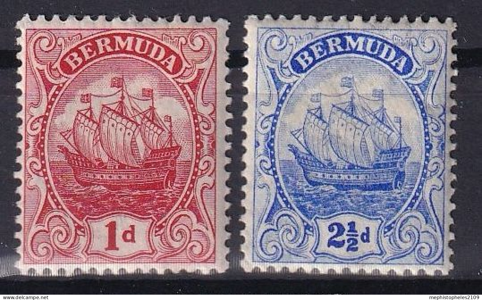 BERMUDA 1910/12 - Canceled - Sc# 42, 44 - Bermuda