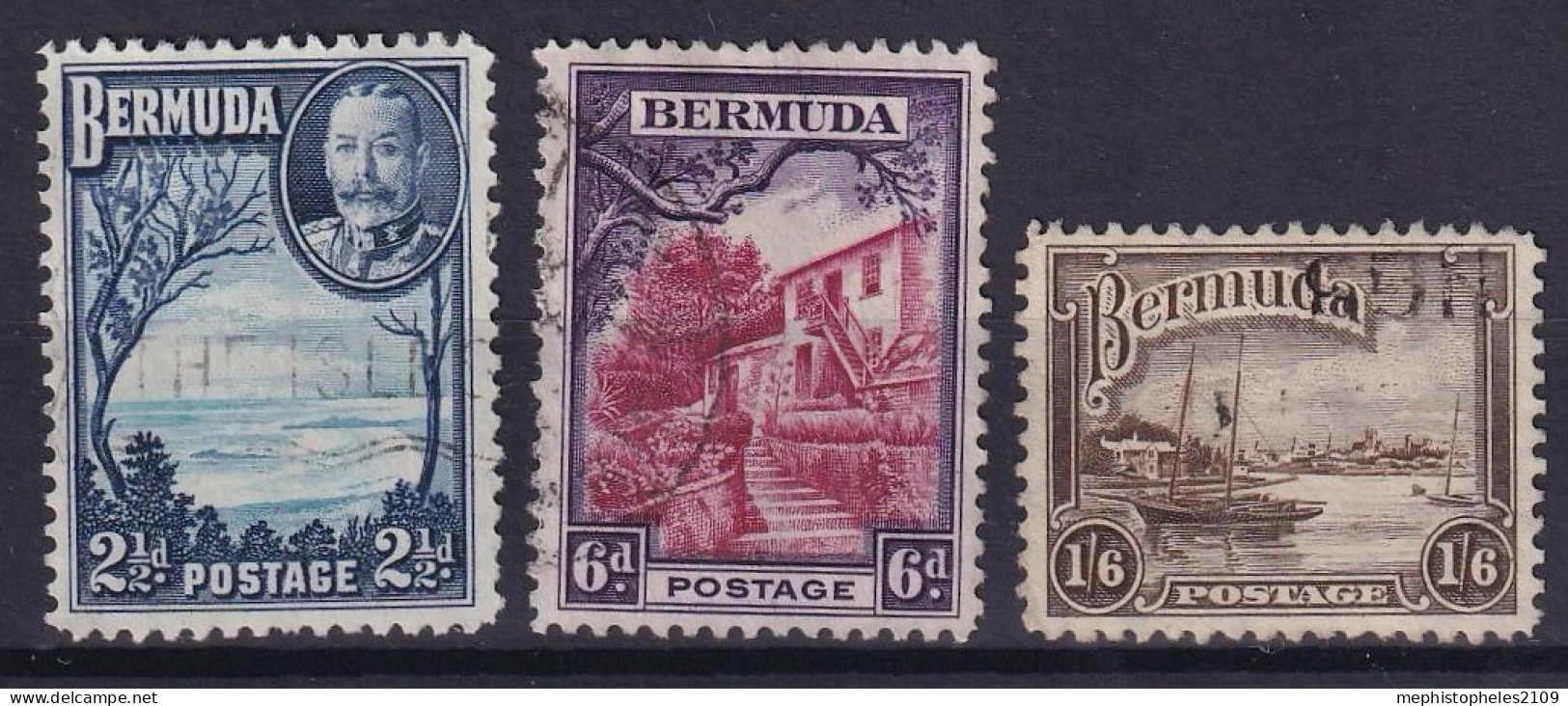 BERMUDA 1936 - Canceled - Sc# 110, 112, 114 - Bermudes