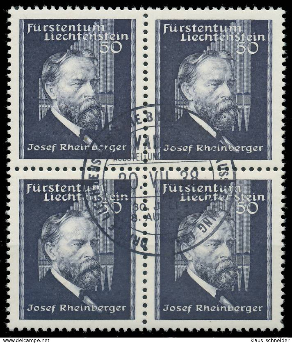 LIECHTENSTEIN 1938 Nr 170 Zentrisch Gestempelt VIERERBLOCK X2EE316 - Usados