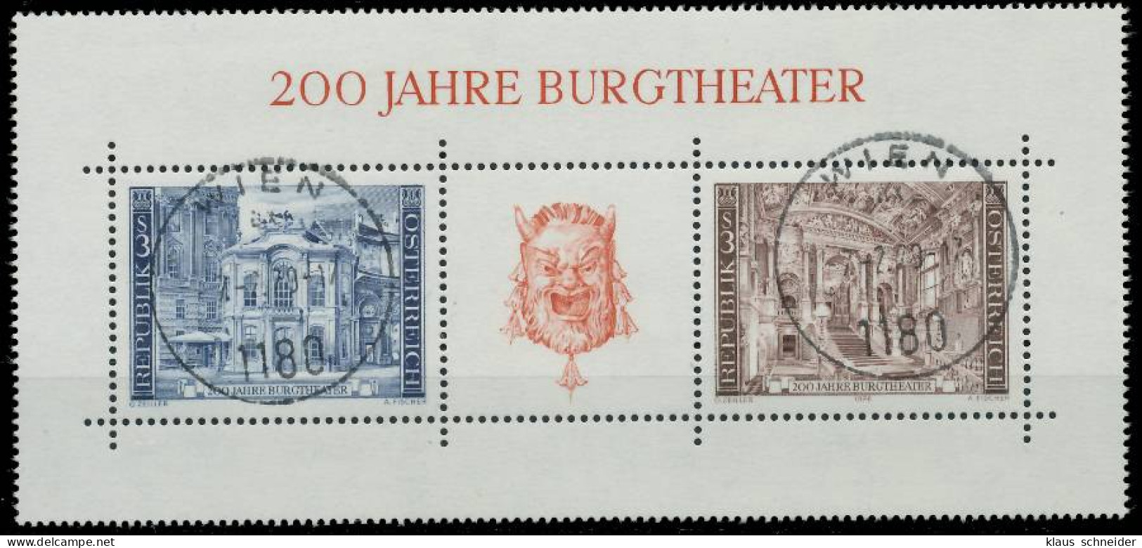 ÖSTERREICH BLOCK KLEINBOGEN Block 3 Gestempelt X2EE41A - Blocks & Sheetlets & Panes