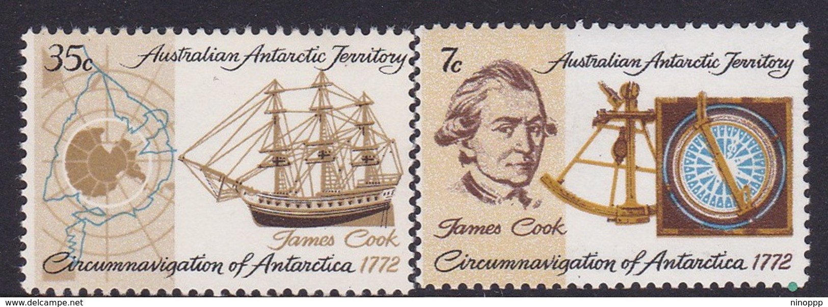 Australian Antarctic Territory  ASC 21-22 1972 200th Anniversary Cook Voyages MNH - Unused Stamps