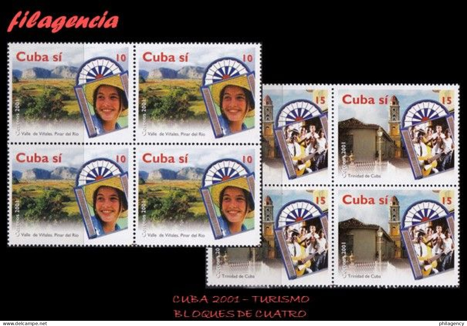 CUBA. BLOQUES DE CUATRO. 2001-17 TURISMO. PAISAJES DE CUBA - Neufs