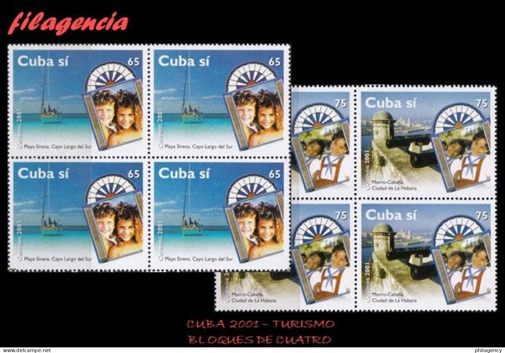 CUBA. BLOQUES DE CUATRO. 2001-17 TURISMO. PAISAJES DE CUBA - Nuevos